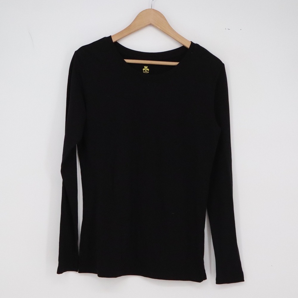 Natural Uniforms Shirt Women M Modern Fit-Luxe Stretch Black Long Sleeve